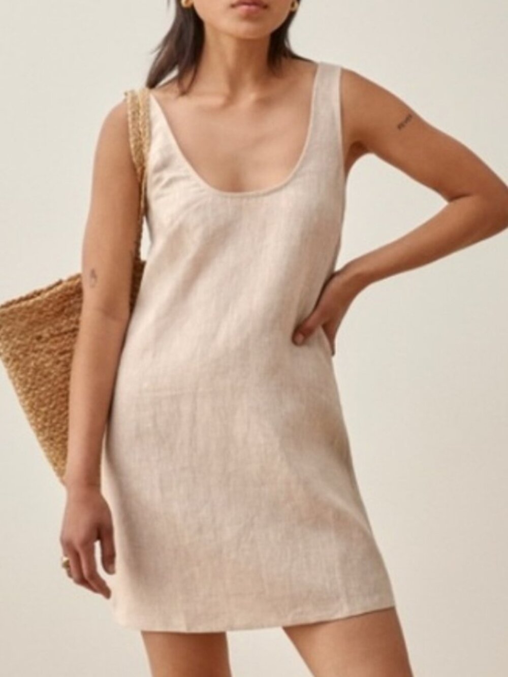 Reformation Bo 100% Linen Mini Shift Dress